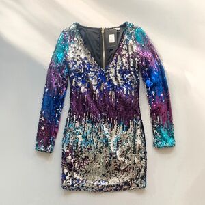 Fashion Nova | Model: Fun Loving Sequin Dress | Purple Ombre | Size M